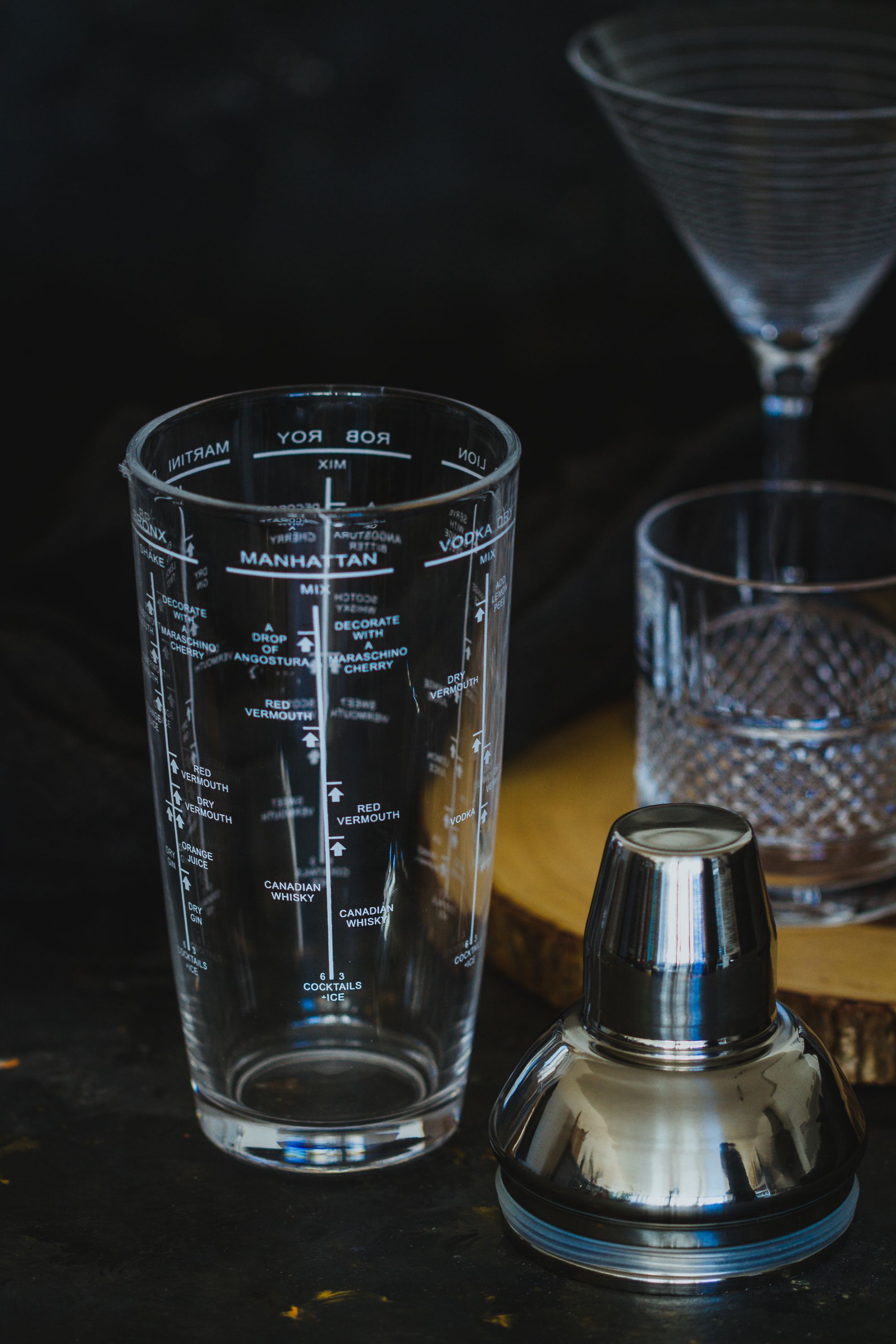 BarCraft 700ml Glass Boston Cocktail Shaker